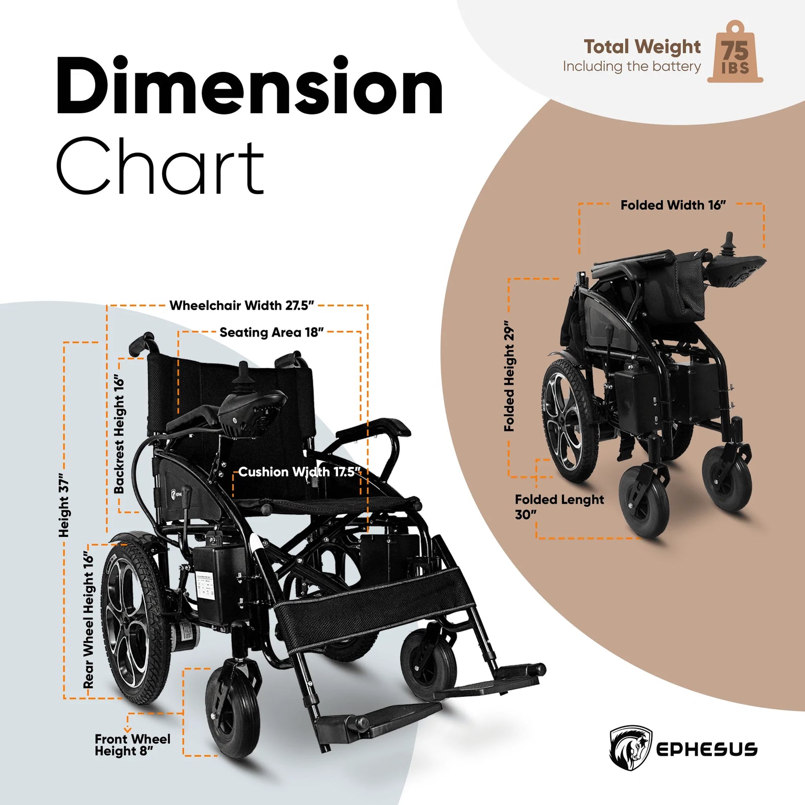 Ephesus X3 Dimension Chart
