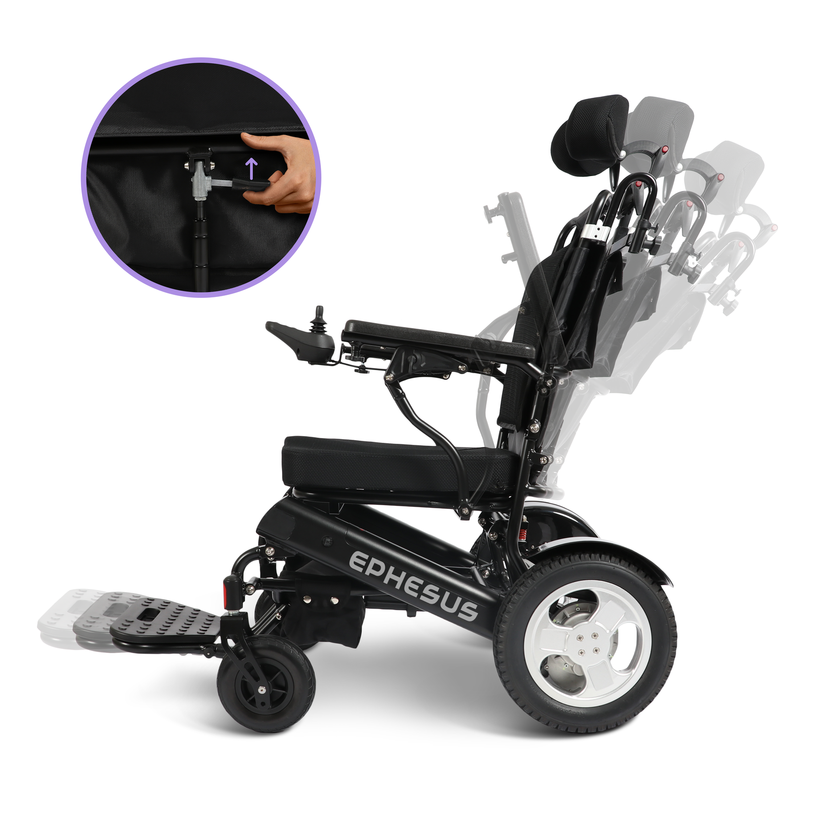Ephesus E9 Reclining Electric Wheelchair with Head Support