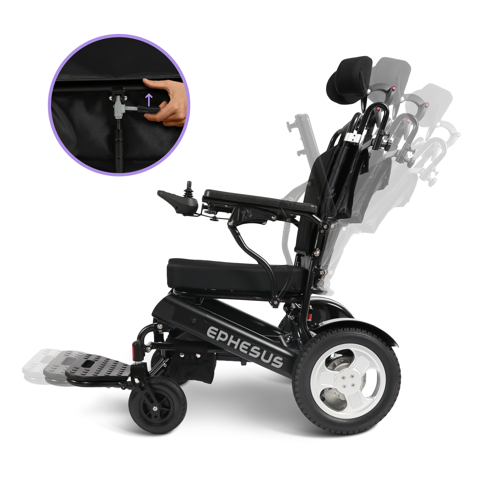Ephesus E9 Reclining Electric Wheelchair with Head Support 
