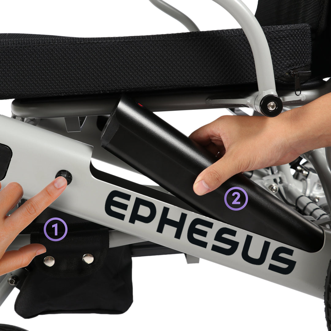 Ephesus E9 Electric Wheelchair With Removable Lithium Batteries 